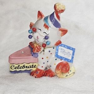 Whimsiclay Amy Lacombe Celebrate Birthday Kitty Cat Whiskers Figurine NEW